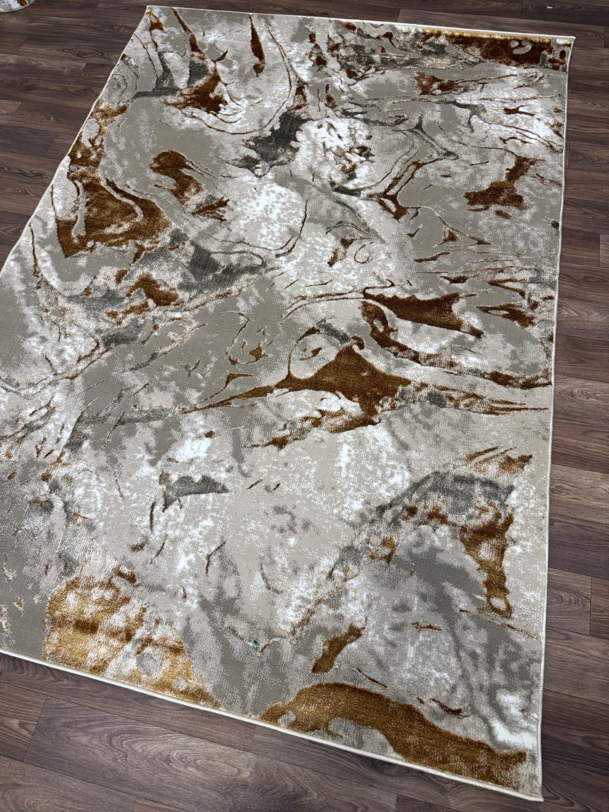 Abstract Marble Effect Area Rug – Modern Pattern Carpet with Jute Backing | Soft Polyester Living Room Rug & Hallway Runner