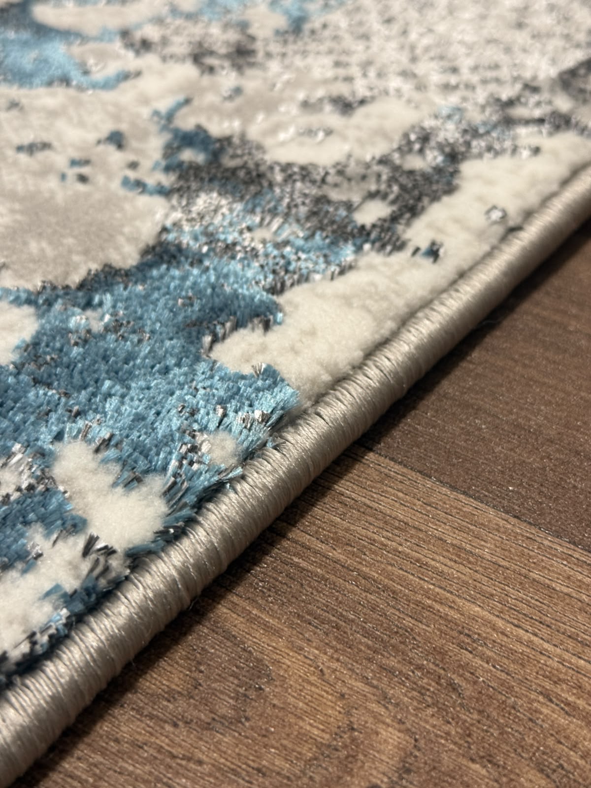Modern Abstract Distressed Area Rug – Marble Effect Rug with Jute Backing | Soft Polyester Living Room, Bedroom & Hallway Rug