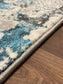 Modern Abstract Distressed Area Rug – Marble Effect Rug with Jute Backing | Soft Polyester Living Room, Bedroom & Hallway Rug