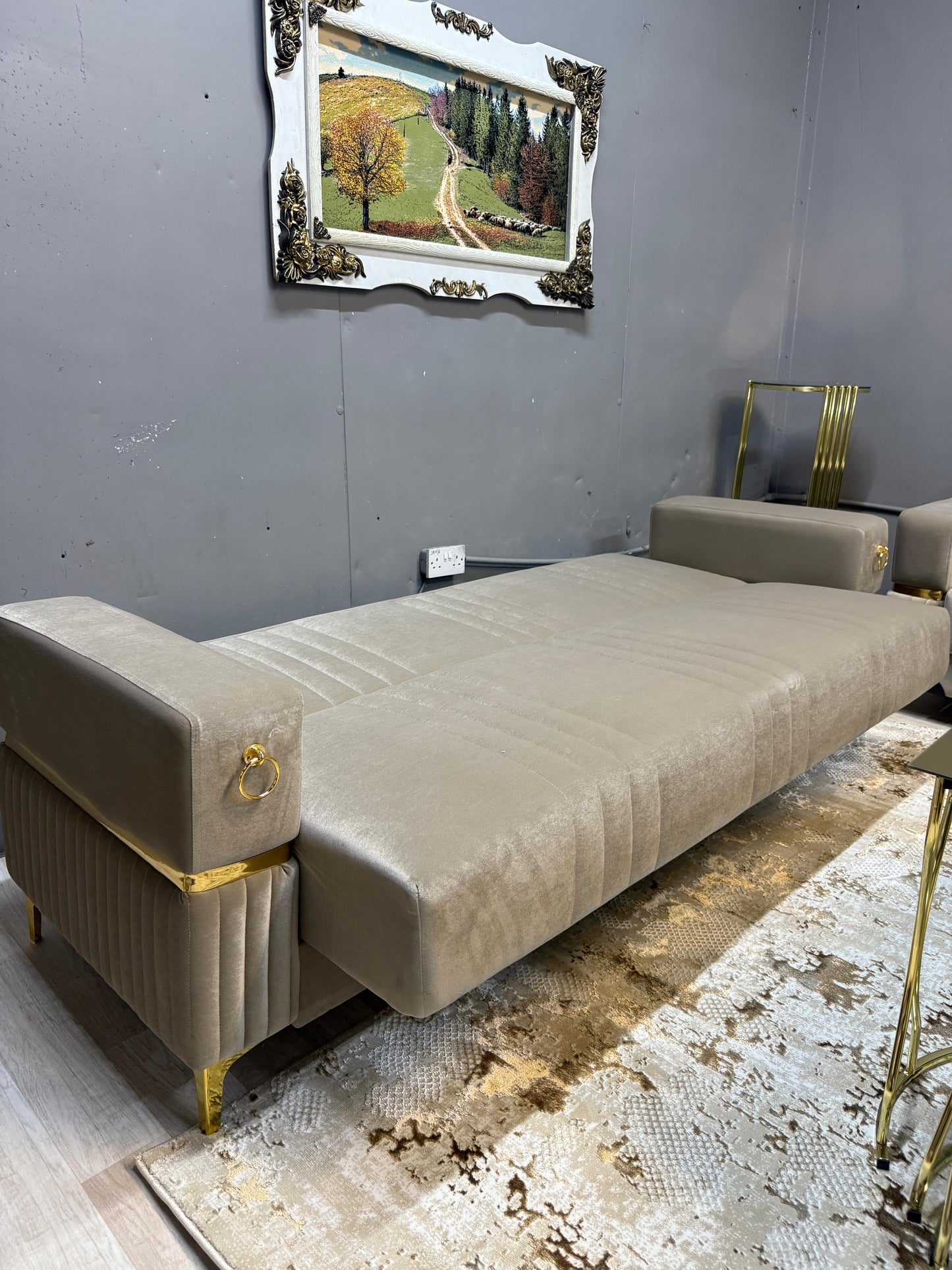 Tilda Velvet Beige - Sofa Set