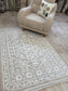 Vintage Medallion Kitchen Rug 120x170cm | Non-Slip, Machine Washable, Beige & White