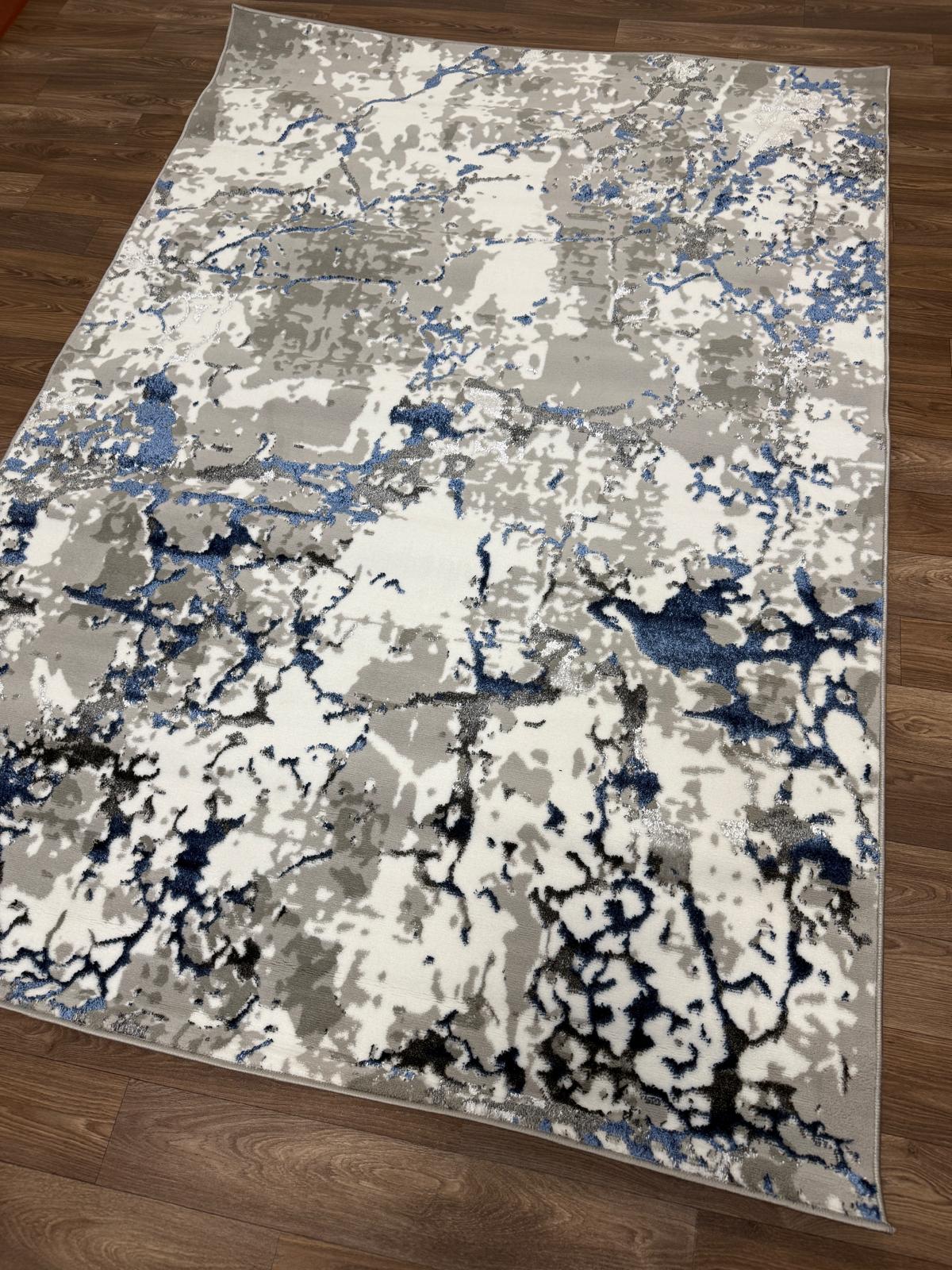 Abstract Shimmer Rug - Emoji 1.6 - Marble Design Style Living Room Area Rug