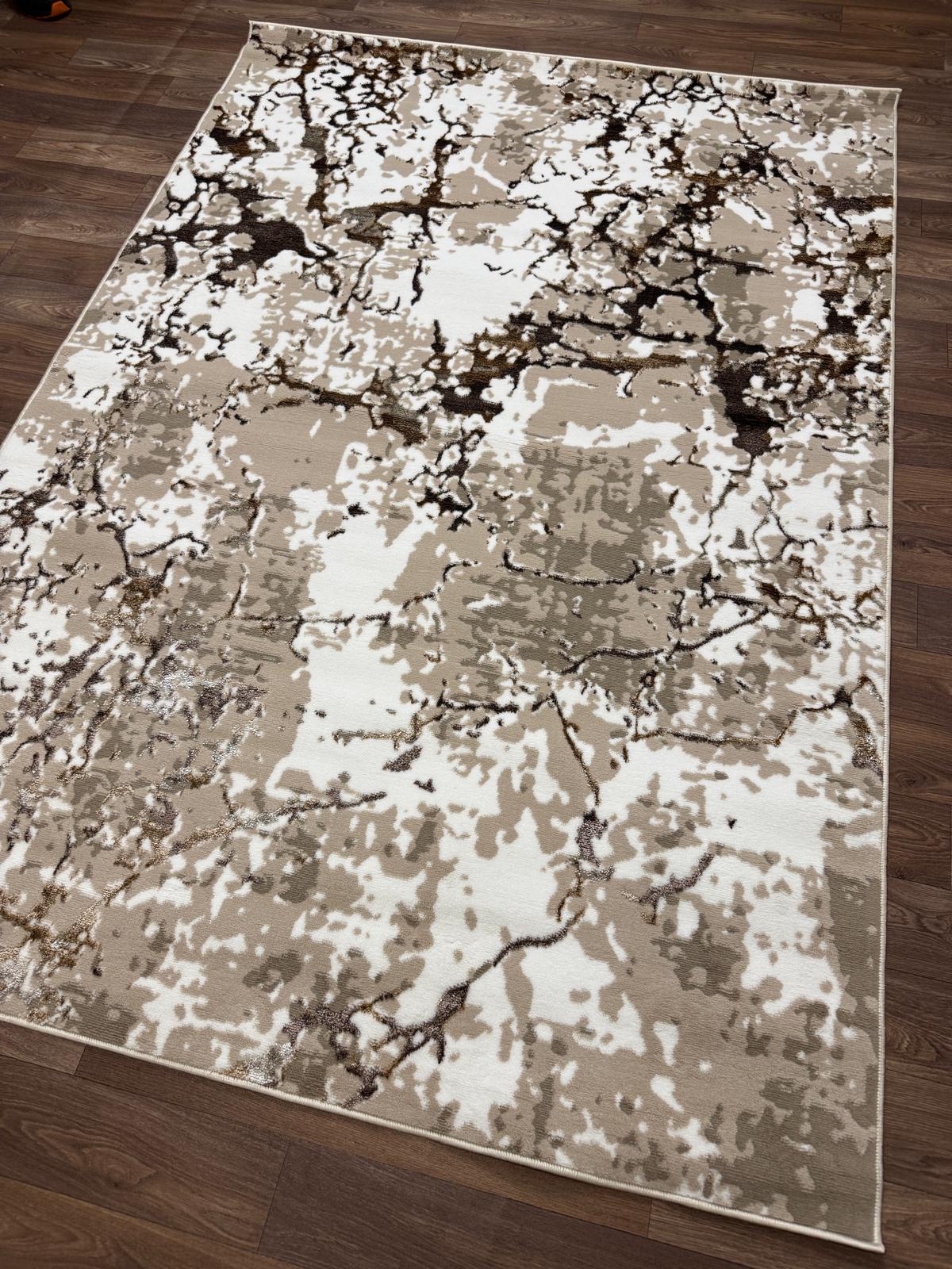 Abstract Shimmer Rug - Emoji 1.6 - Marble Design Style Living Room Area Rug