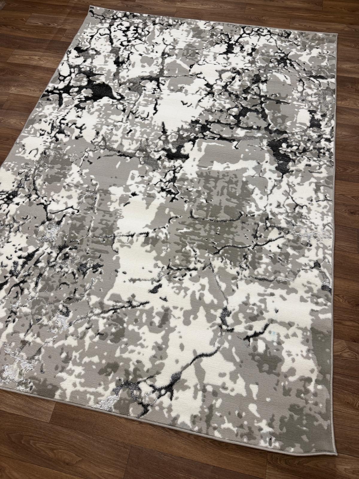 Abstract Shimmer Rug - Emoji 1.6 - Marble Design Style Living Room Area Rug