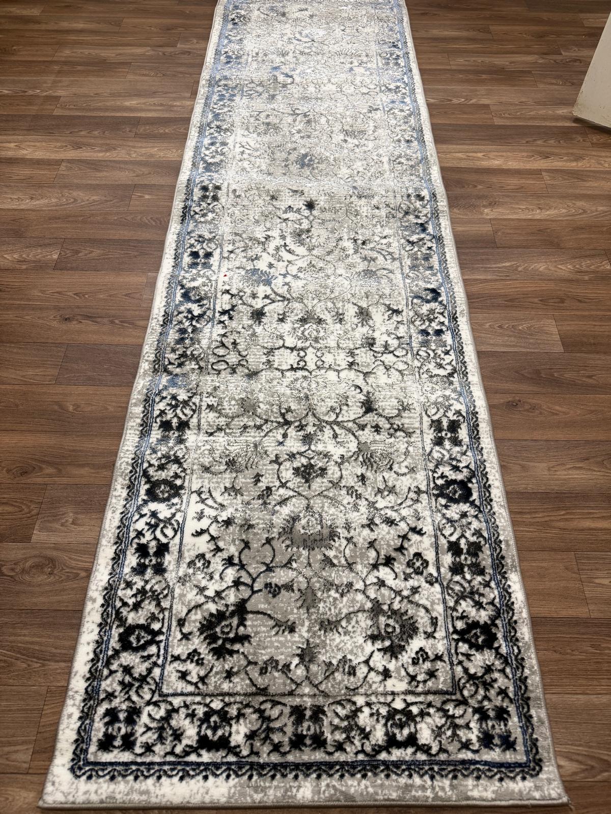 Vintage Floral Area Rug – Soft Polyester Carpet with Jute Backing | Traditional Pattern Rug | Living Room, Bedroom & Hallway Runner