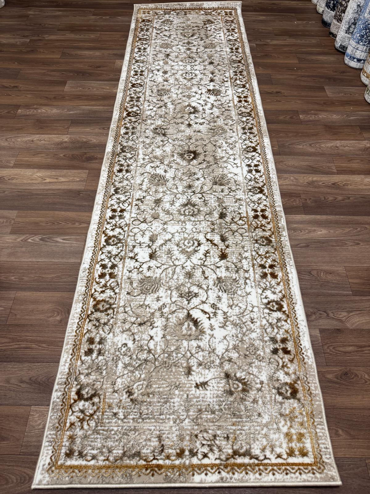 Vintage Floral Area Rug – Soft Polyester Carpet with Jute Backing | Traditional Pattern Rug | Living Room, Bedroom & Hallway Runner