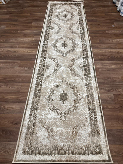 Vintage Medallion Area Rug – Traditional Carpet with Jute Backing | Soft Polyester Living Room Rug & Hallway Runner