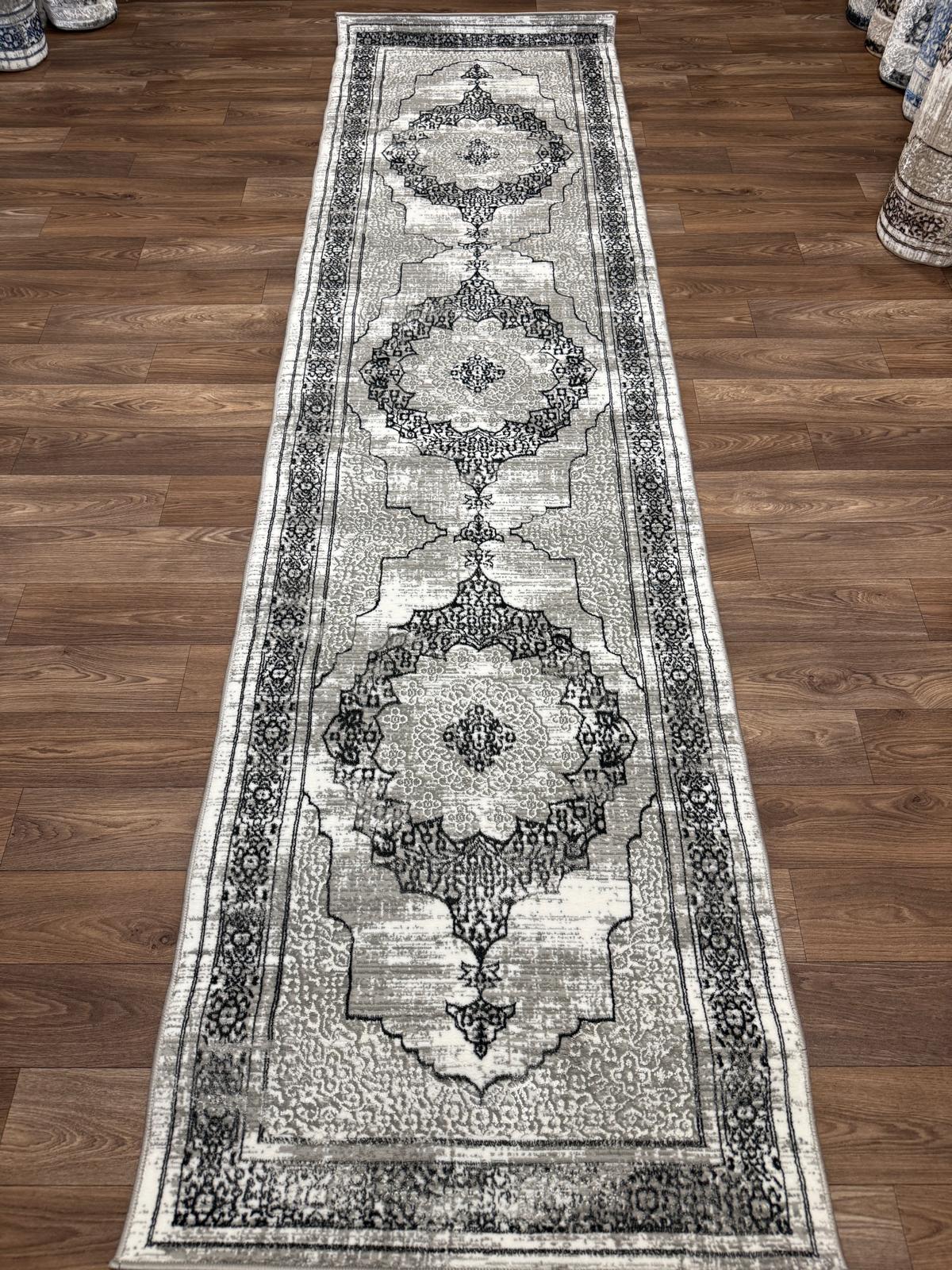 Distressed Vintage Pattern Area Rug – Traditional Carpet with Jute Backing | Soft Polyester Living Room Rug & Hallway Runner