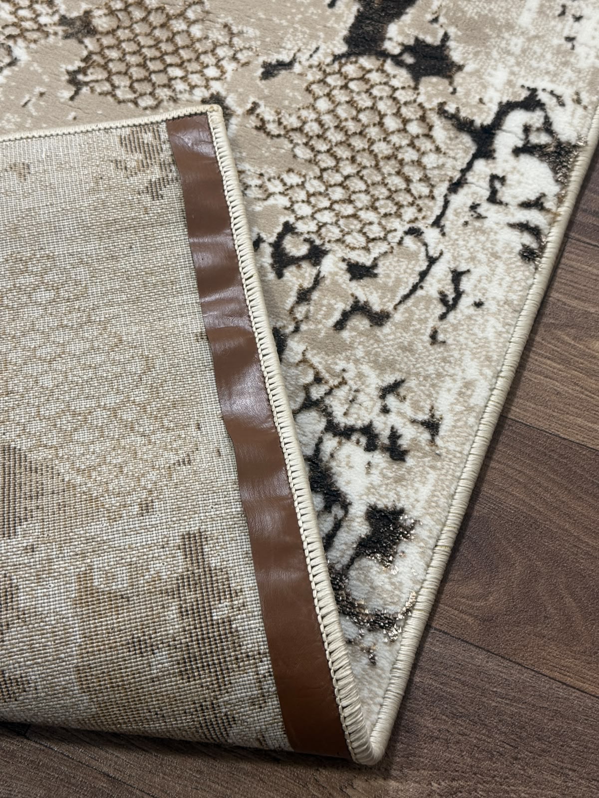Modern Abstract Distressed Area Rug – Marble Effect Rug with Jute Backing | Soft Polyester Living Room, Bedroom & Hallway Rug
