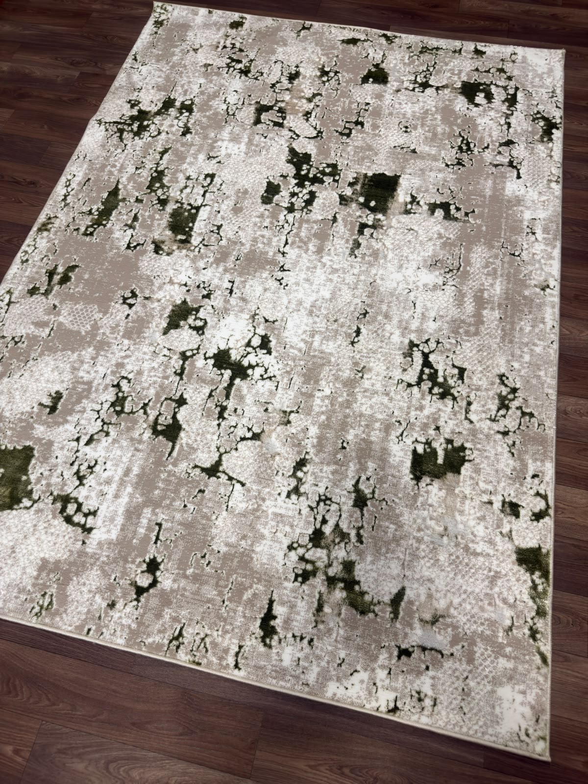 Modern Abstract Distressed Area Rug – Marble Effect Rug with Jute Backing | Soft Polyester Living Room, Bedroom & Hallway Rug