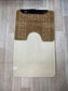 Light Brown Bathroom Mats - Greek Key Bathmat & Pedestal 2pc Set