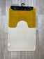 Bright Yellow Bathroom Mats - Greek Key Bathmat & Pedestal 2pc Set