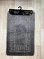 Dark Grey Bathroom Mats - Greek Key Bathmat & Pedestal 2pc Set