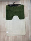 Green Bathroom Mats - Greek Key Bathmat & Pedestal 2pc Set