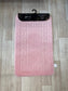 Light Pink Bathroom Mats - Greek Key Bathmat & Pedestal 2pc Set