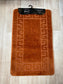 Burnt Orange Bathroom Mats - Greek Key Bathmat & Pedestal 2pc Set