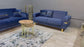 Elegant Prestij Navy Gold Sofa Set - 3 Seater + 2 Seater + 1 Seater with Storage & Bed Functionality | Free UK Delivery