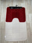 Red Bathroom Mats - Greek Key Bathmat & Pedestal 2pc Set